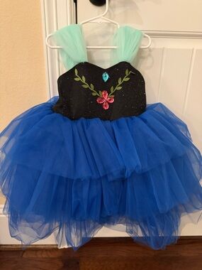 Girls Party Dress in Royal Blue with Mint Accents